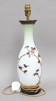 Lot 195 - A Japanese Cloisonne Lamp Base; together with...