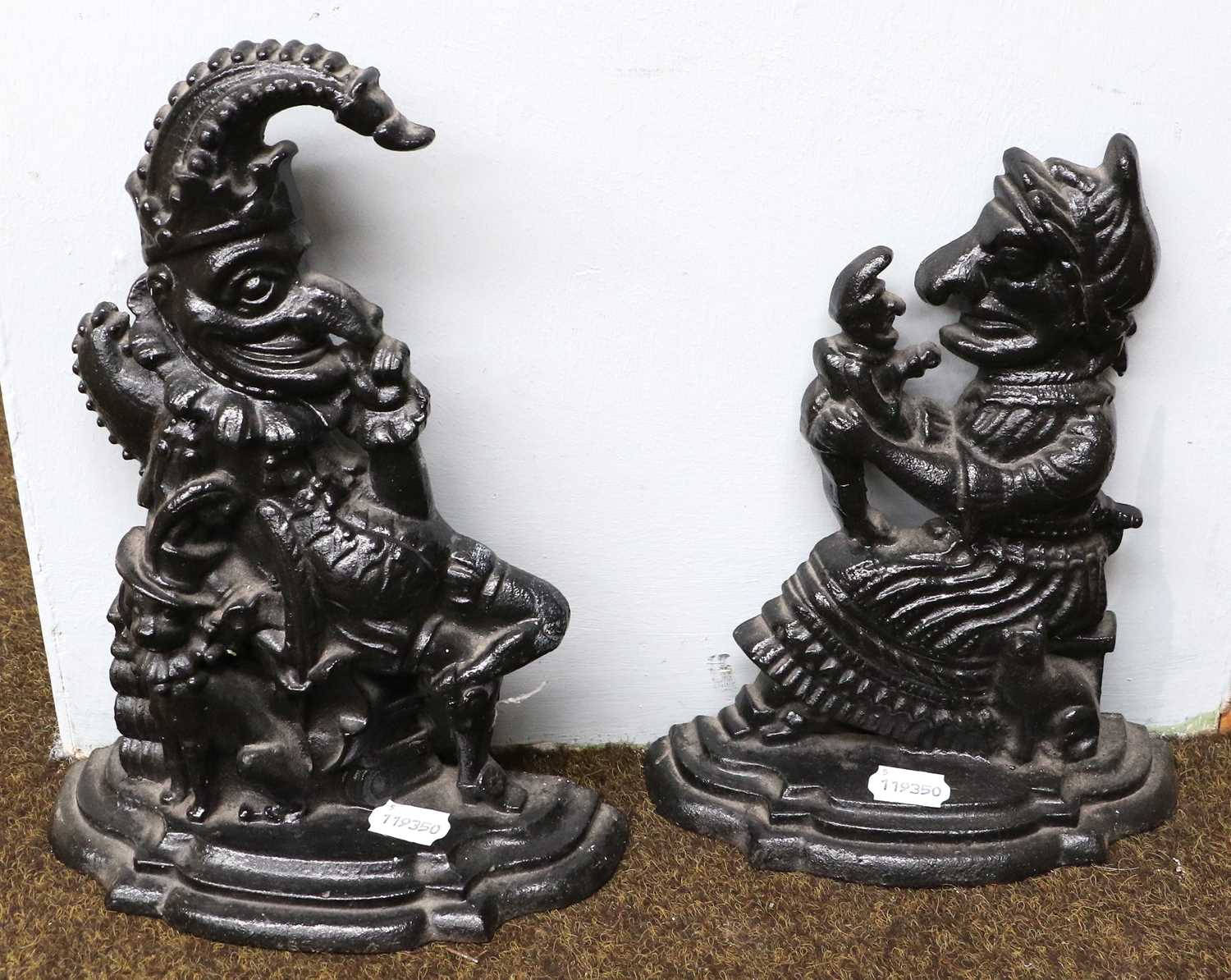 Lot 194 - A Pair of Cast Iron Door Stops, as Punch and Judy