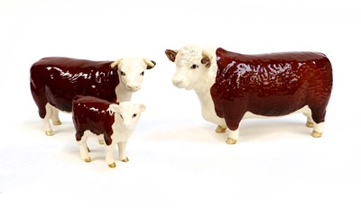 Lot 152 - Beswick Hereford Cattle Comprising: Bull,...