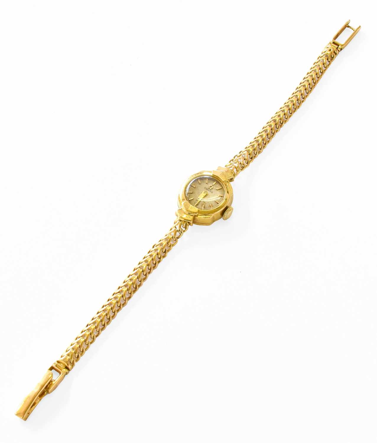 Lot 262 - A Lady's 18 Carat Gold Omega Wristwatch,...