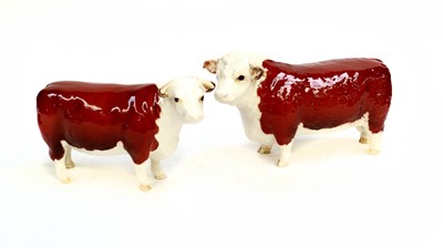 Lot 151 - Beswick Hereford Cattle Comprising: Bull,...