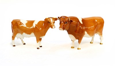 Lot 146 - Beswick Guernsey Cattle Comprising: Bull Ch. ''...
