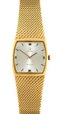 Lot 2309 - Omega: A 9 Carat Gold Wristwatch, signed Omega,...