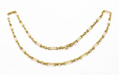 Lot 261 - A 9 Carat Gold Fancy Link Necklace, length 61.5cm
