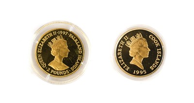 Lot 244 - 2 x 14ct Gold Proof Coins, (.583, 25mm, Approx...