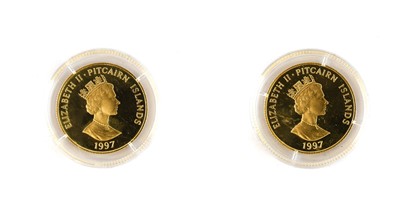 Lot 285 - 2 x Pitcairn Islands, Proof Gold $75, 1997...