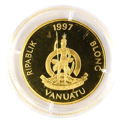 Lot 313 - Vanuatu, Gold Proof 100 Vatu, 1997 (0.583 gold,...