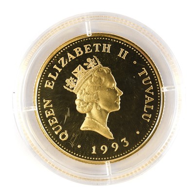 Lot 309 - Tuvalu, Gold Proof $100, 1993, (.583 gold,...