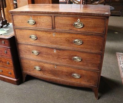 Lot 1254 - A George III Mahogany Straight Fronted Chest...