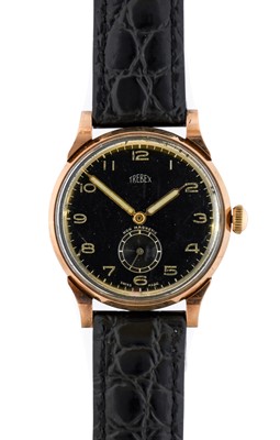 Lot 2214 - Trebex: A 9 Carat Gold Wristwatch, signed...