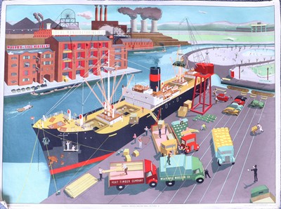 Lot 111 - General Service English Wall Pictures: 6 Harbour & Industry Poster
