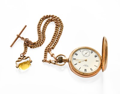 Lot 219 - A Gold Plated Full Hunter Waltham Pocket Watch...