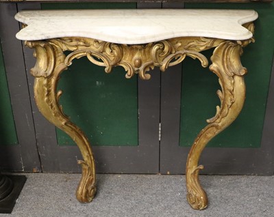 Lot 1071 - A 19th Century Giltwood and Gesso Console...