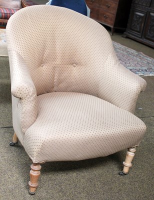 Lot 1192 - A Victorian Button Back Bedroom Chair, with...