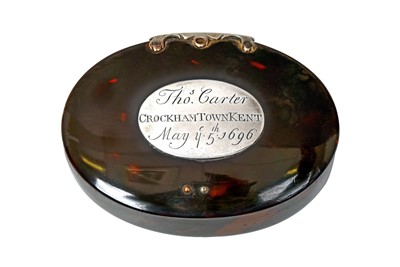 Lot 2221 - A Silver Applied Tortoiseshell Snuff-Box