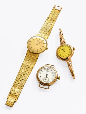 Lot 295 - A Lady's 9 Carat Gold Wristwatch, retailed by...