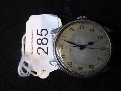 Lot 285 - A Second World War period Omega wristwatch,...