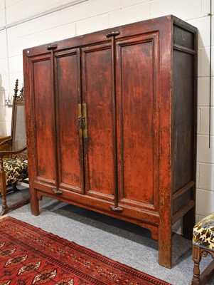 Lot 1104 - A Chinese Lacquered and Joined Marriage...