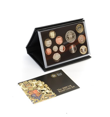 Lot 346 - 2009 Deluxe UK Proof Coin set, 12 coins from...