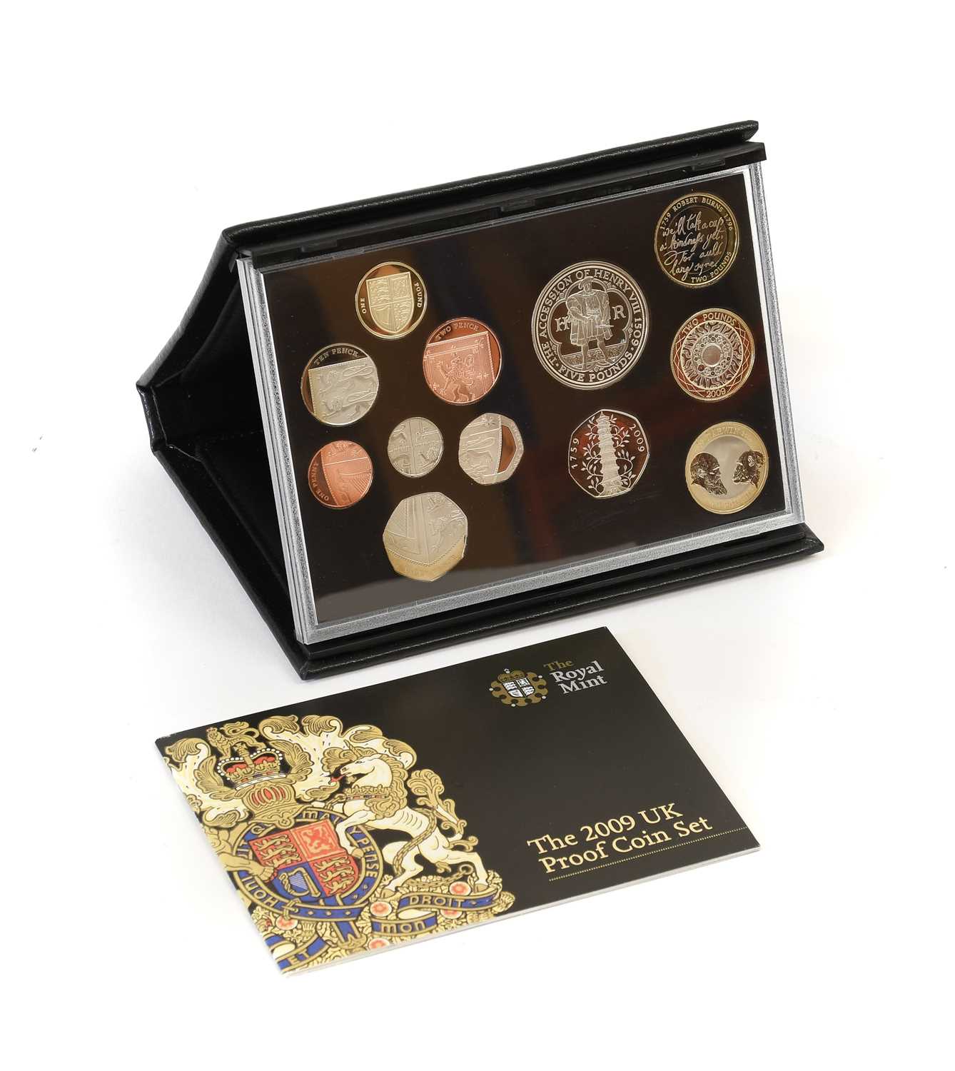 Lot 344 - 2009 Deluxe UK Proof Coin set, 12 coins from...