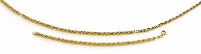 Lot 194 - A 9 Carat Gold Rope Twist Necklace and...