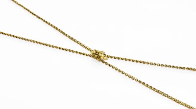 Lot 183 - A Fancy Link Chain, with a diamond set slide,...
