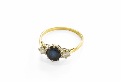 Lot 195 - A Sapphire and Diamond Three Stone Ring,...