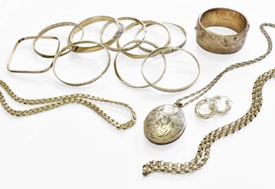 Lot 201 - A Quantity of Silver and White Metal Jewellery,...