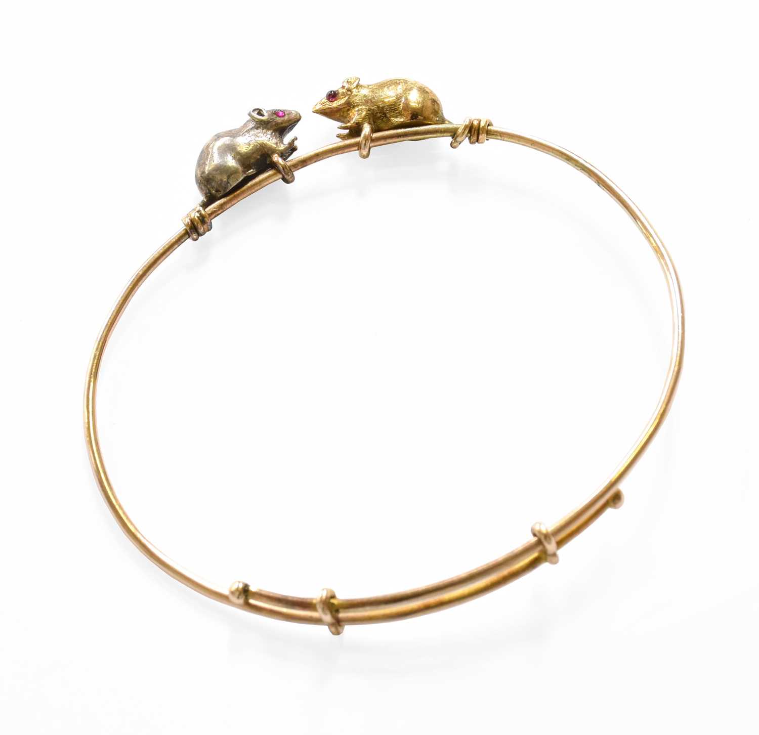 Lot 237 - An Expanding Mouse Bangle, the mice with...