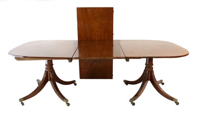 Lot 796 - A Regency Mahogany Twin-Pedestal Dining Table,...