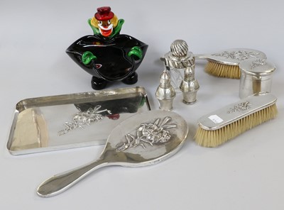 Lot 401 - Silver Five Piece Dressing Table Set, together...