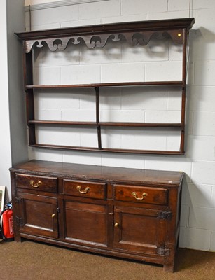 Lot 1162 - An 18th century Oak Dresser Base, 166cm by...