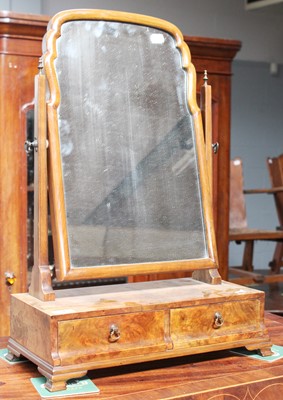 Lot 1175 - A 1920s Walnut Dressing Table Mirror, with two...