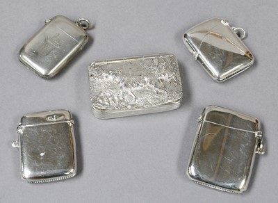 Lot 15 - A Collection of Four Silver Vesta-Cases, Two...