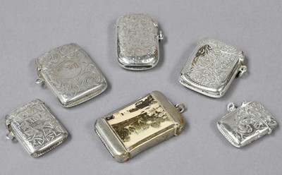 Lot 14 - A Collection of Five Silver Vesta-Cases, Four...