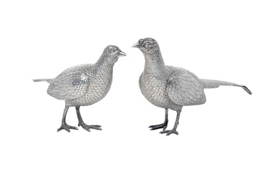 Lot 2337 - A Pair of Elizabeth II Silver Pheasant Ornaments