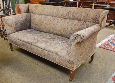 Lot 1201 - A George III Wing Back Sofa, on tapering...