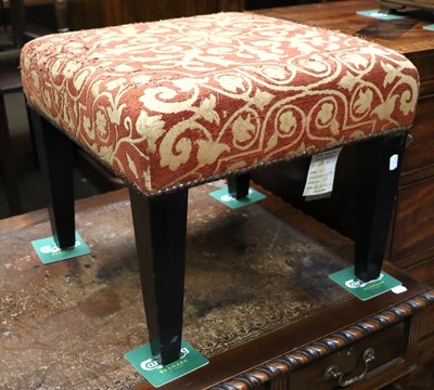 Lot 1215 - A George Smith Ltd. Footstool, with ebonised...