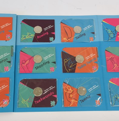 Lot 377 - Complete London 2012 Olympic 50p Collection,...