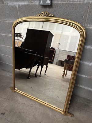 Lot 841 - A Victorian Giltwood Overmantel Mirror, late...