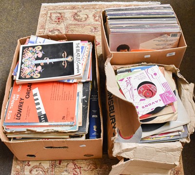 Lot 362 - Four Boxes of Sheet Music, LPs, unframed...