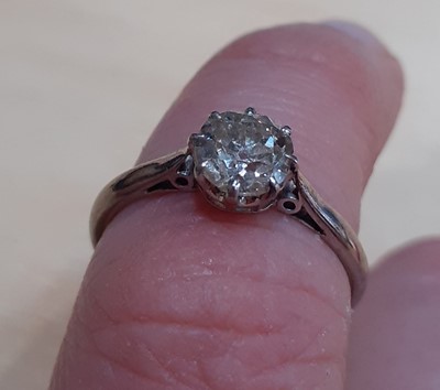 Lot 2015 - A Diamond Solitaire Ring the old cut diamond...