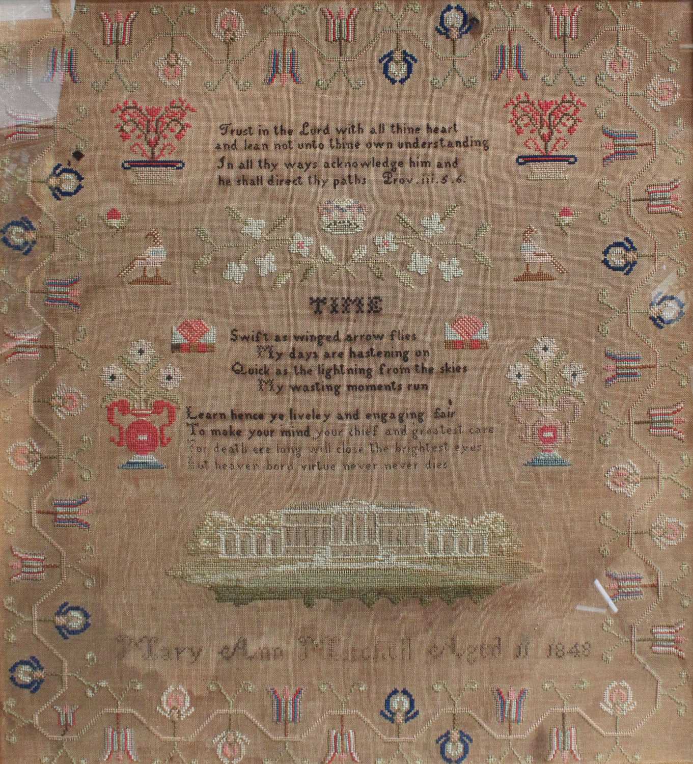 Lot 1059 - A 19th Century Needlework Sampler, worked by...