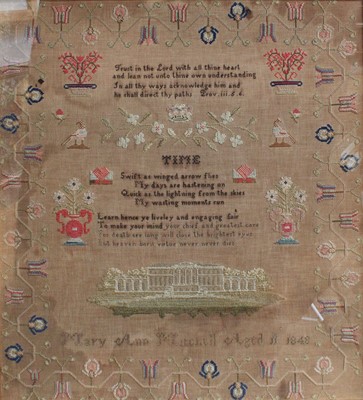 Lot 1059 - A 19th Century Needlework Sampler, worked by...