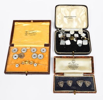 Lot 274 - A Mother-of-Pearl Dress Stud, Cufflink and...