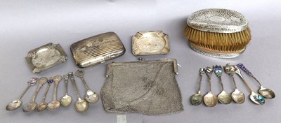 Lot 162 - A Group of Silver, including mesh bag, a...