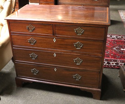 Lot 1253 - A George III Inlaid Mahogany Chest of Two...