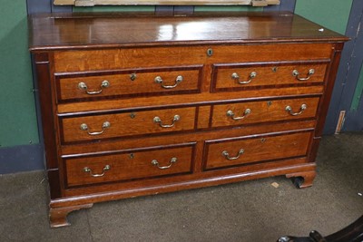 Lot 1231 - A George III Cross-banded Oak Mule Chest,...