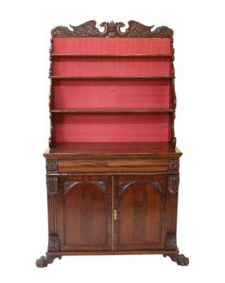 Lot 289 - A William IV Carved Mahogany Bookcase Cabinet,...