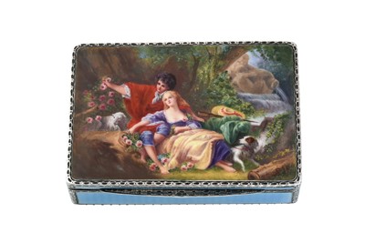 Lot 2231 - A Continental Silver and Enamel Box